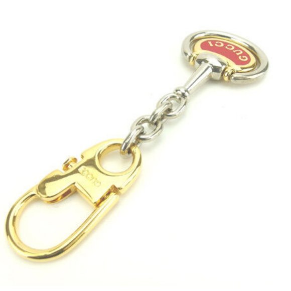 Gucci key ring Key holder Logo Silver Gold Woman Authentic Used - Picture 5 of 5